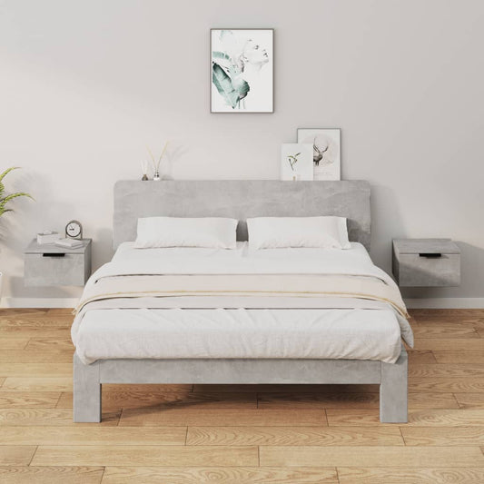 Bedside tables wall 2 pcs 34x30x20 cm cement grey