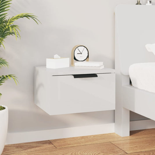 Bedside tables wall 34x30x20 cm glossy white