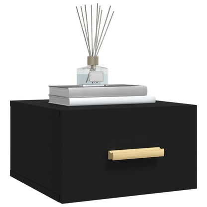 Bedside table wall mount 35x35x20 cm black