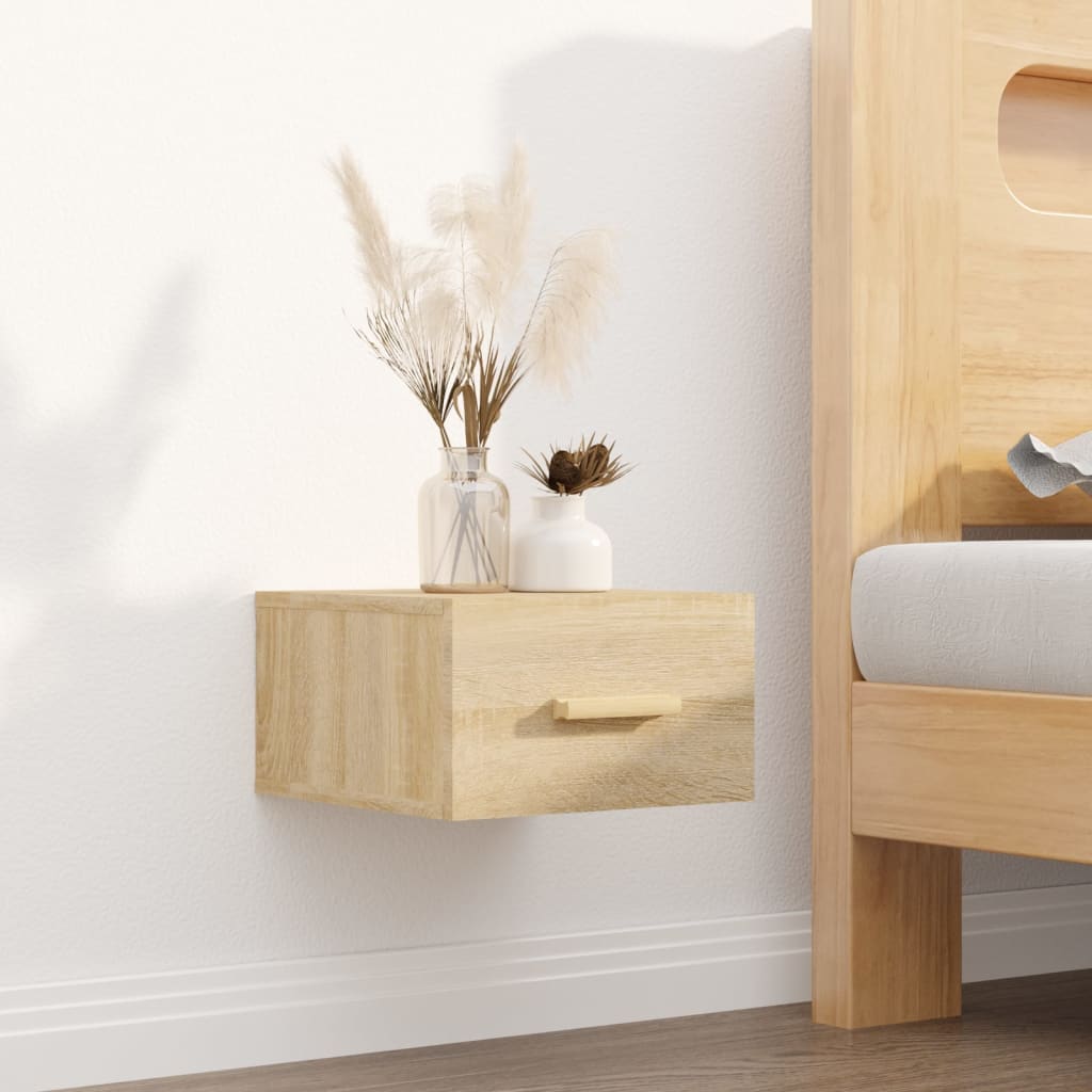 Bedside tables wall 2 pcs 35x35x20 cm color Sonoma oak