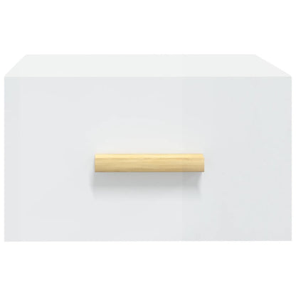 Mesas de cabeceira parede 2 pcs 35x35x20 cm branco brilhante