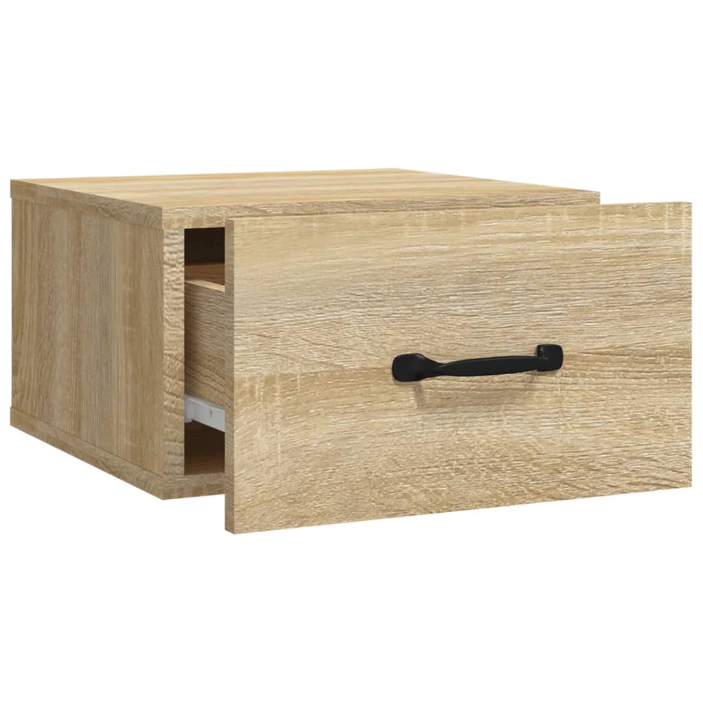 Mesas de cabeceira parede 2 pcs 35x35x20 cm cor carvalho sonoma
