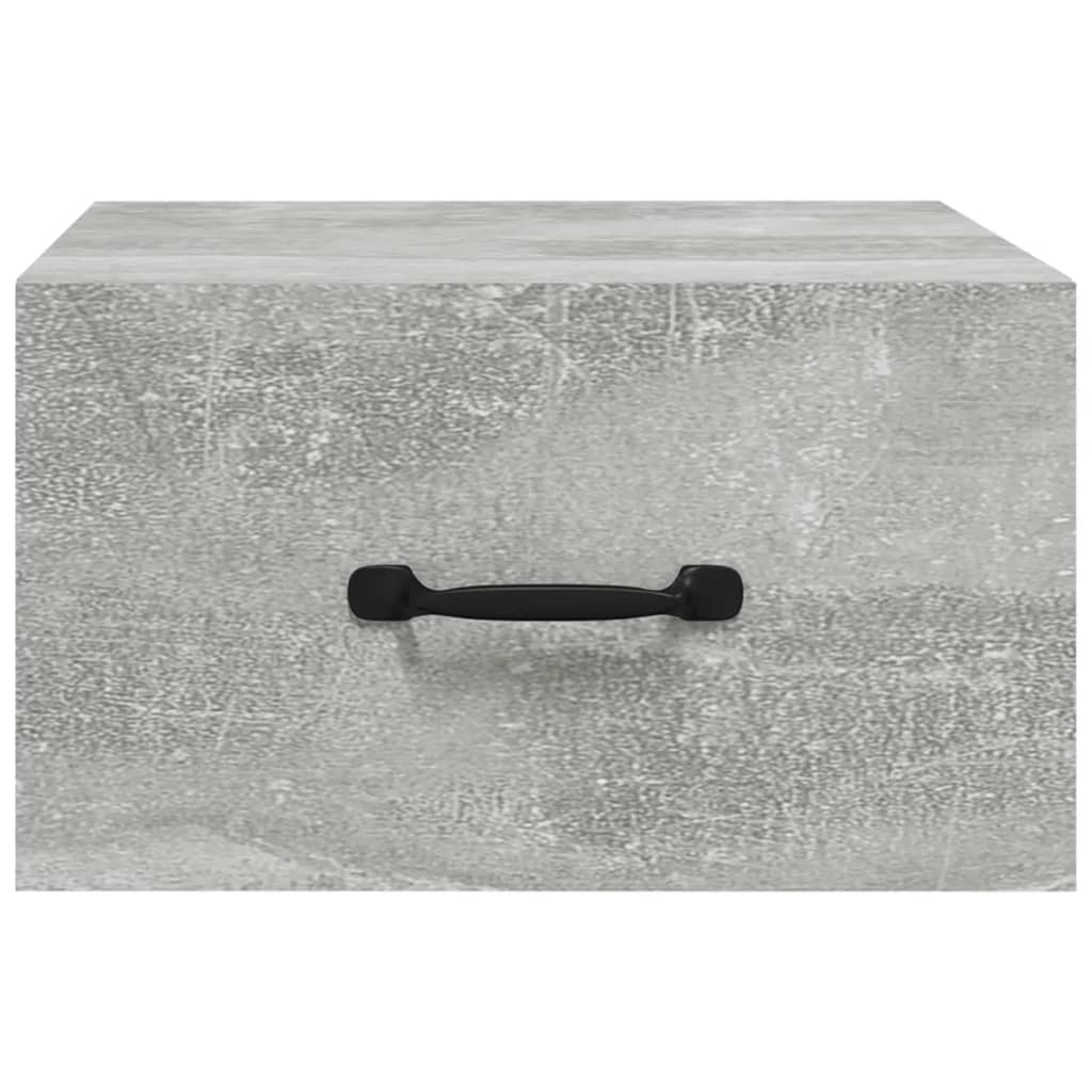 Wall mounted bedside table 35x35x20 cm cement grey