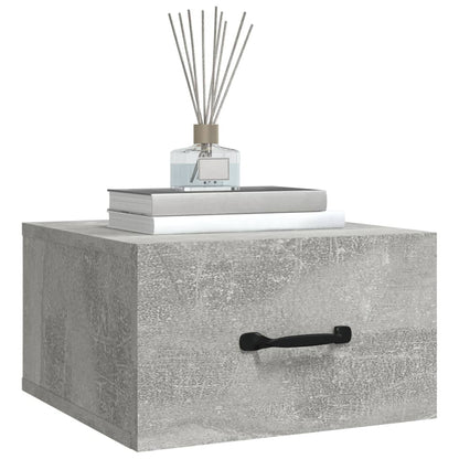 Bedside tables wall 2 pcs 35x35x20 cm cement grey