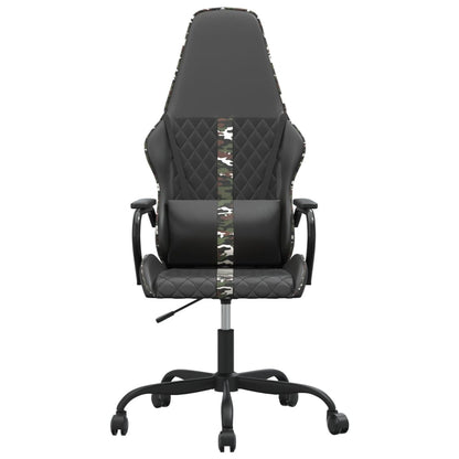 Cadeira gaming massagens couro artificial camuflagem e preto