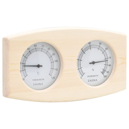 2 in 1 sauna hygrothermograph/timer set. solid pine sand