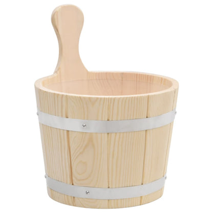 Conjunto de balde e concha de sauna madeira de pinho maciça