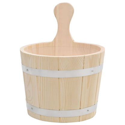 Conjunto de balde e concha de sauna madeira de pinho maciça