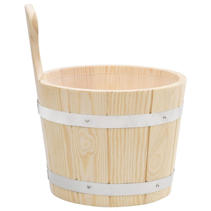 Conjunto de balde e concha de sauna madeira de pinho maciça