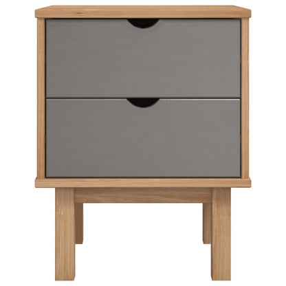 OTTA bedside table 45x39x57 cm solid pine brown/grey