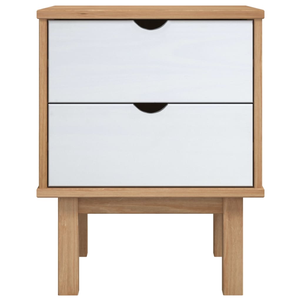 OTTA bedside table 45x39x57 cm solid pine brown/white