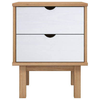 OTTA bedside table 45x39x57 cm solid pine brown/white