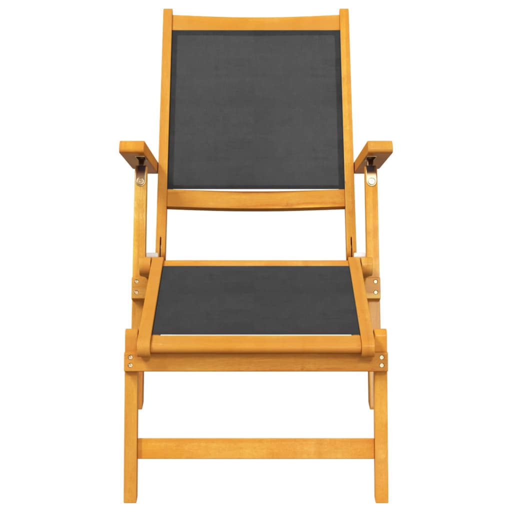 Outdoor terrace chair with solid acacia/textilene table