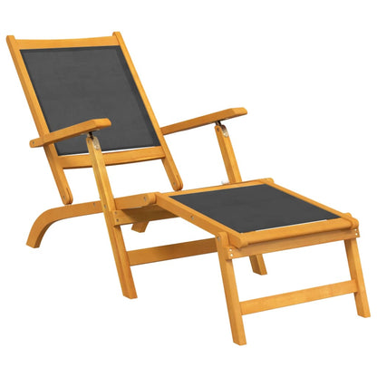 Outdoor terrace chairs with solid acacia/textilene table