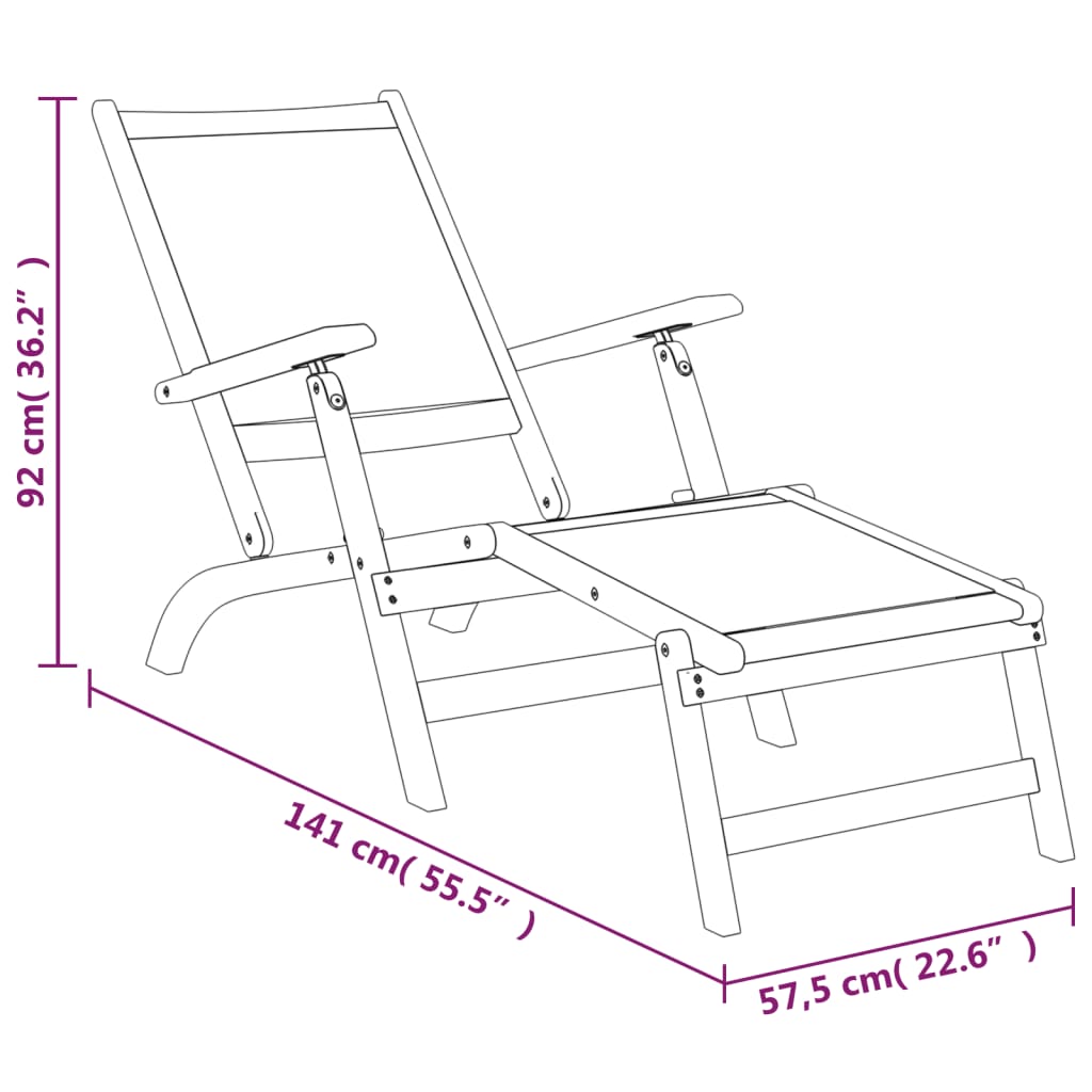 Outdoor terrace chairs with solid acacia/textilene table