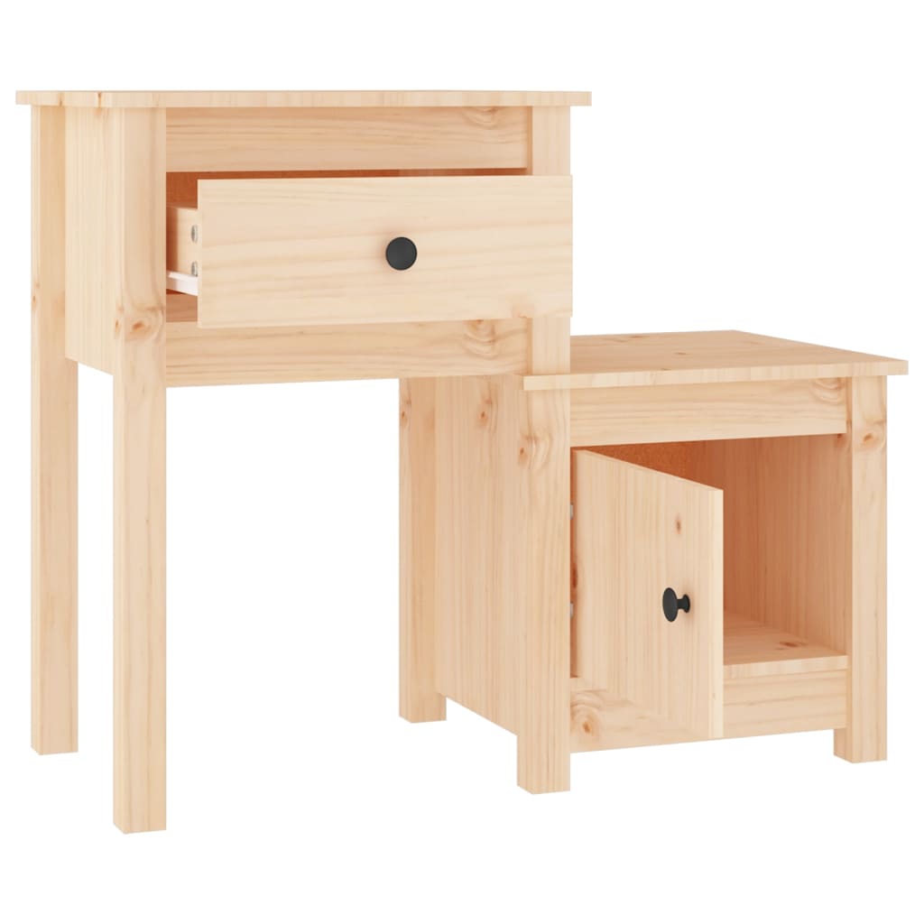Bedside table 79.5x38x65.5 cm solid pine wood