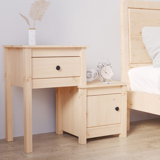 Bedside table 79.5x38x65.5 cm solid pine wood