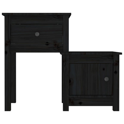 Bedside tables 2 pcs 79.5x38x65.5 cm solid pine black