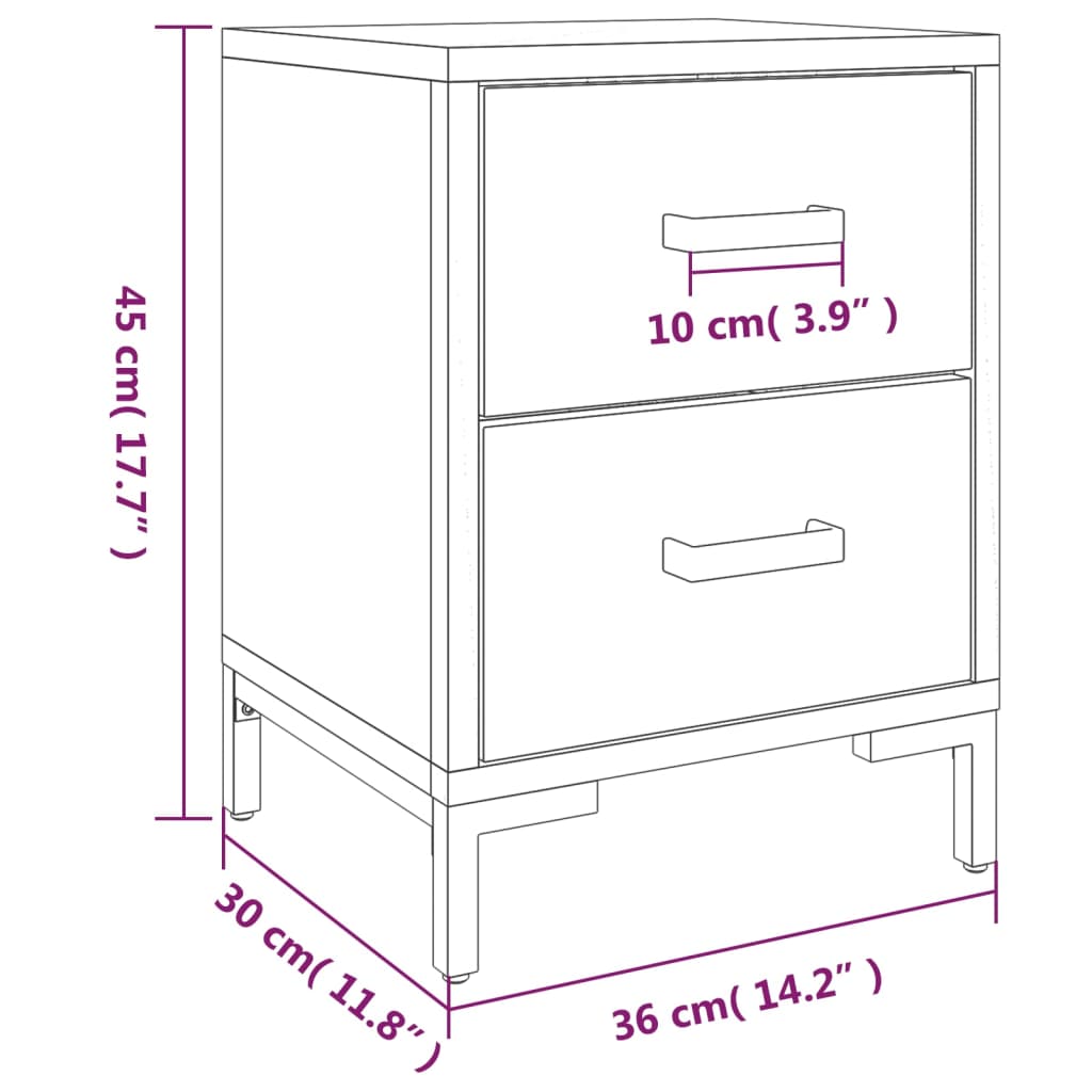 Bedside table 36x30x45 cm solid pine brown