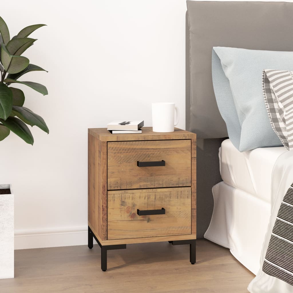 Bedside table 36x30x45 cm solid pine brown