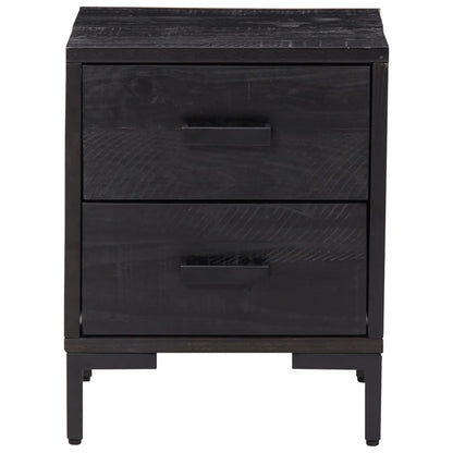 Bedside table 36x30x45 cm solid pine black