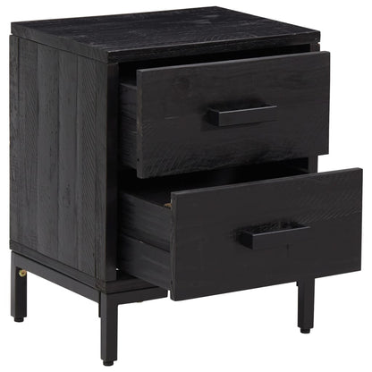 Bedside table 36x30x45 cm solid pine black