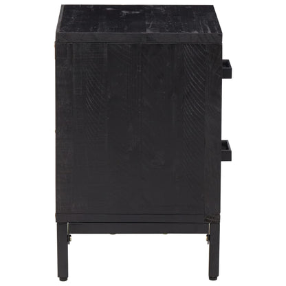 Bedside table 36x30x45 cm solid pine black