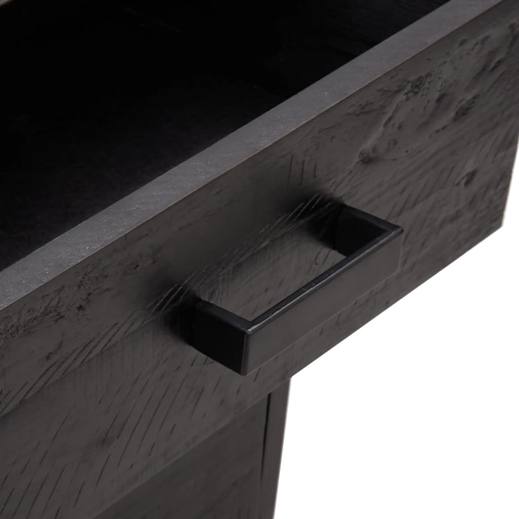 Bedside table 36x30x45 cm solid pine black