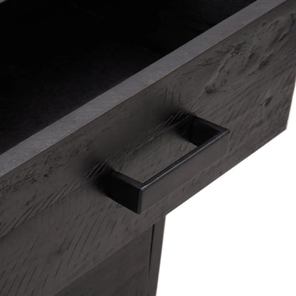 Bedside table 36x30x45 cm solid pine black