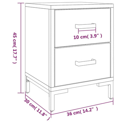 Bedside table 36x30x45 cm solid pine black