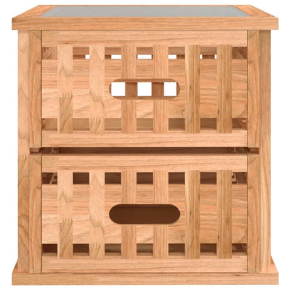 Bedside tables 2 pcs 34x34x34 cm solid walnut wood