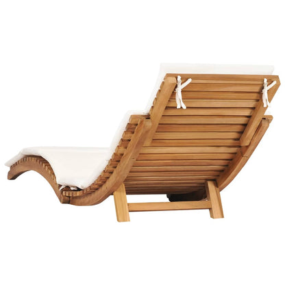 Sun loungers with cushions 2 pcs solid teak wood