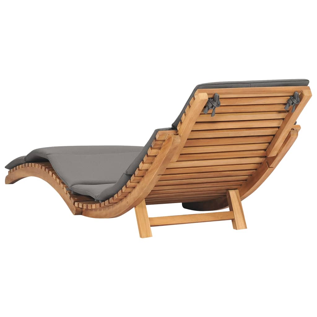 Sun loungers with cushions 2 pcs solid teak wood