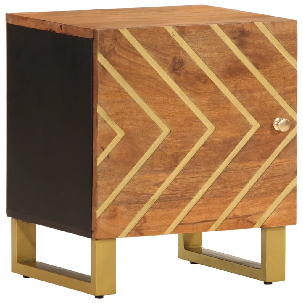 Bedside tables 2 pcs solid mango wood brown and black