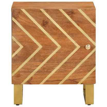 Bedside tables 2 pcs solid mango wood brown and black