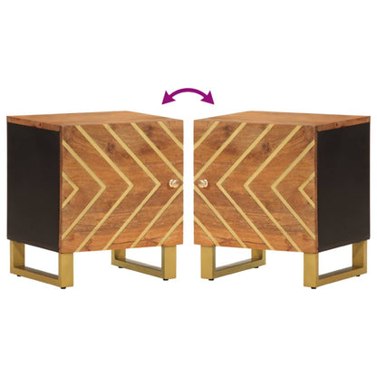 Bedside tables 2 pcs solid mango wood brown and black