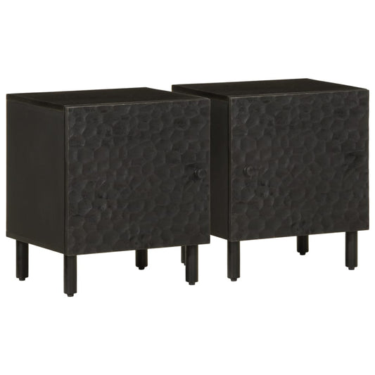 Bedside tables 2 pcs 40x33x46 cm solid mango wood black