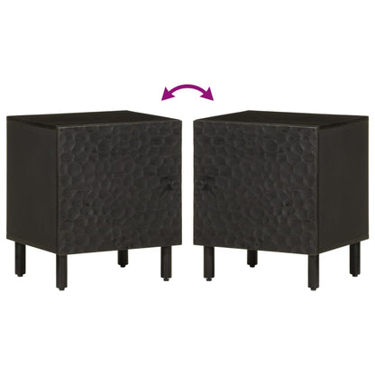 Bedside tables 2 pcs 40x33x46 cm solid mango wood black