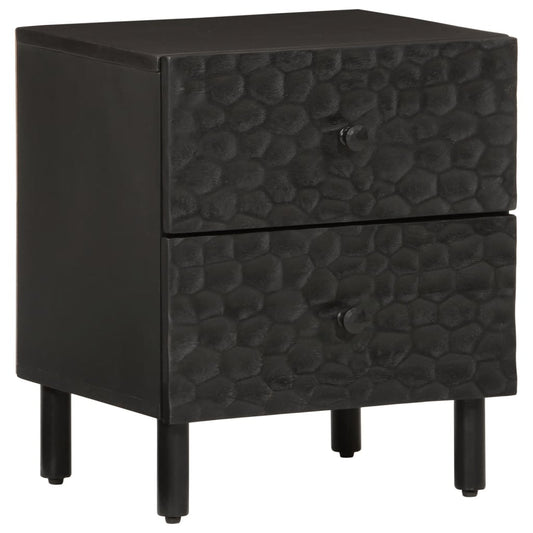 Bedside table 40x33x46 cm solid mango wood black