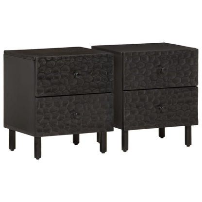 Bedside tables 2 pcs 40x33x46 cm solid mango wood black