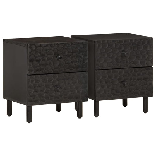 Bedside tables 2 pcs 40x33x46 cm solid mango wood black