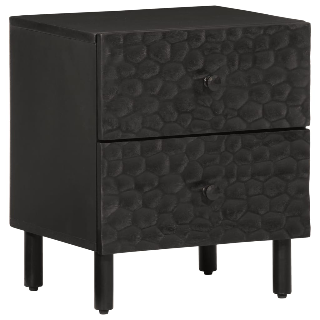 Bedside tables 2 pcs 40x33x46 cm solid mango wood black