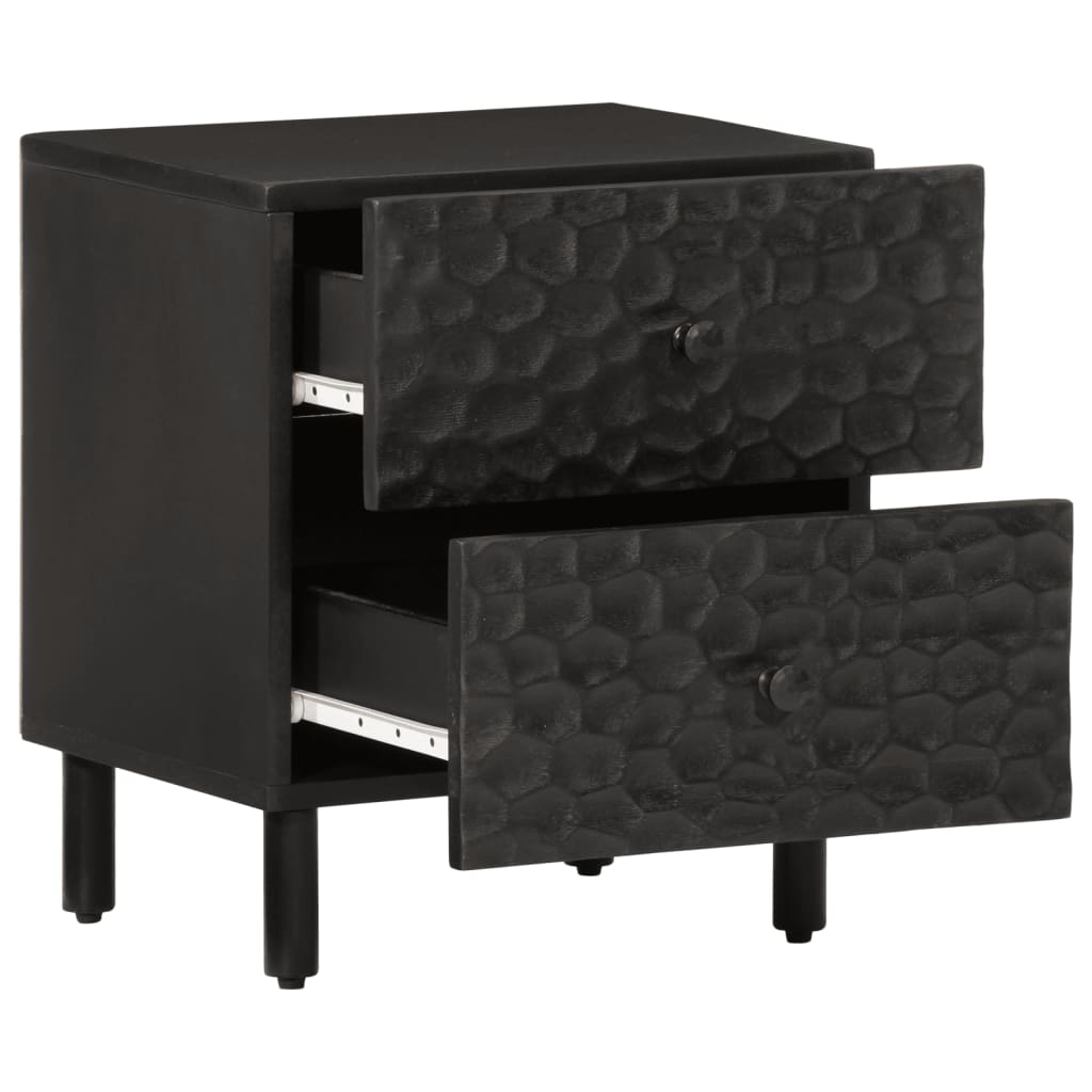 Bedside tables 2 pcs 40x33x46 cm solid mango wood black