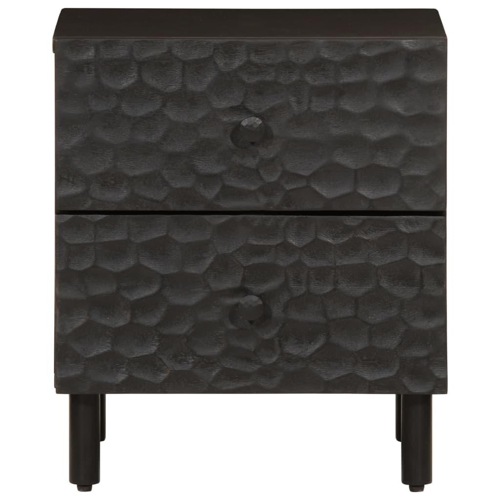 Bedside tables 2 pcs 40x33x46 cm solid mango wood black
