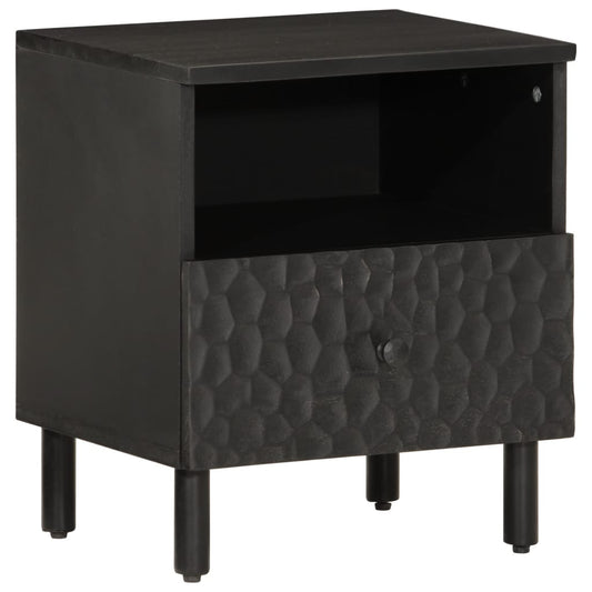 Bedside table 40x33x46 cm solid mango wood black