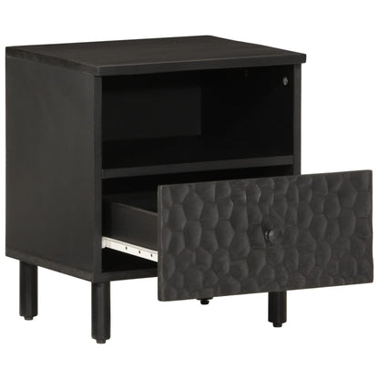Bedside table 40x33x46 cm solid mango wood black