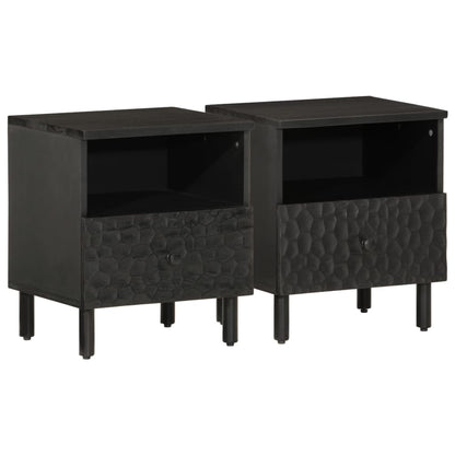 Bedside tables 2 pcs 40x33x46 cm solid mango wood black