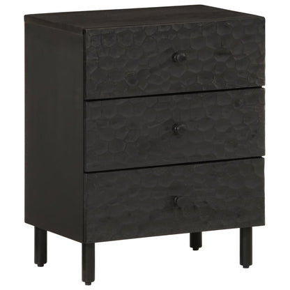Bedside table 50x33x60 cm solid mango wood black