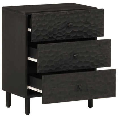 Bedside table 50x33x60 cm solid mango wood black