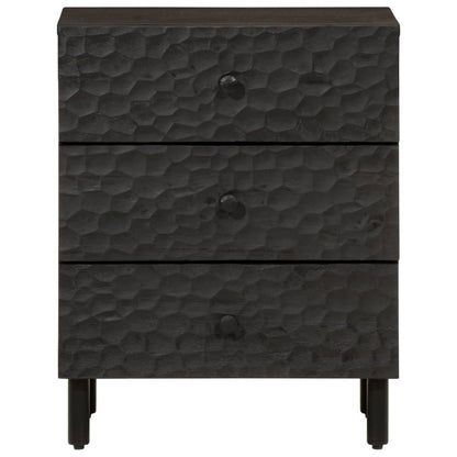 Bedside table 50x33x60 cm solid mango wood black
